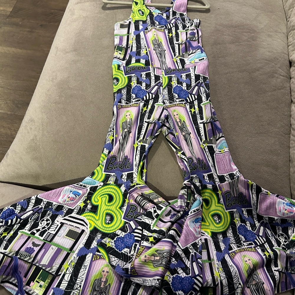 Barbie Graphic Kids Jumpsuit with Flared Bottoms